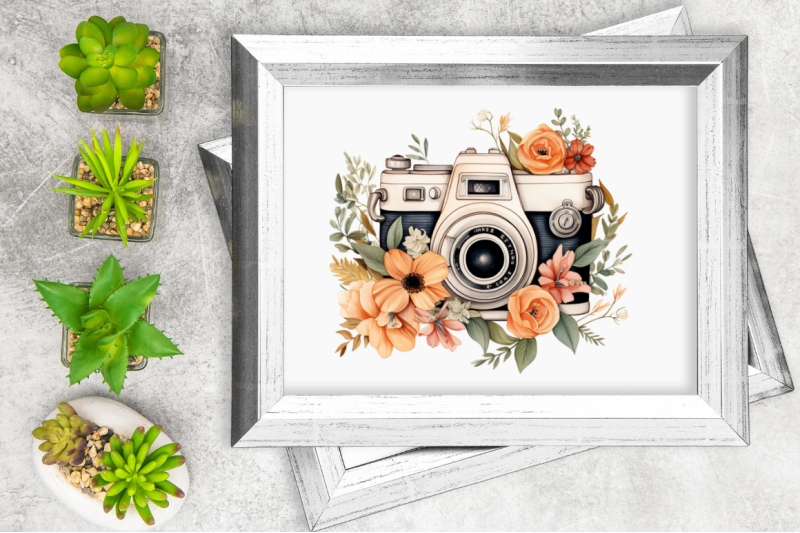 floral-vintage-camera-clipart-bundle