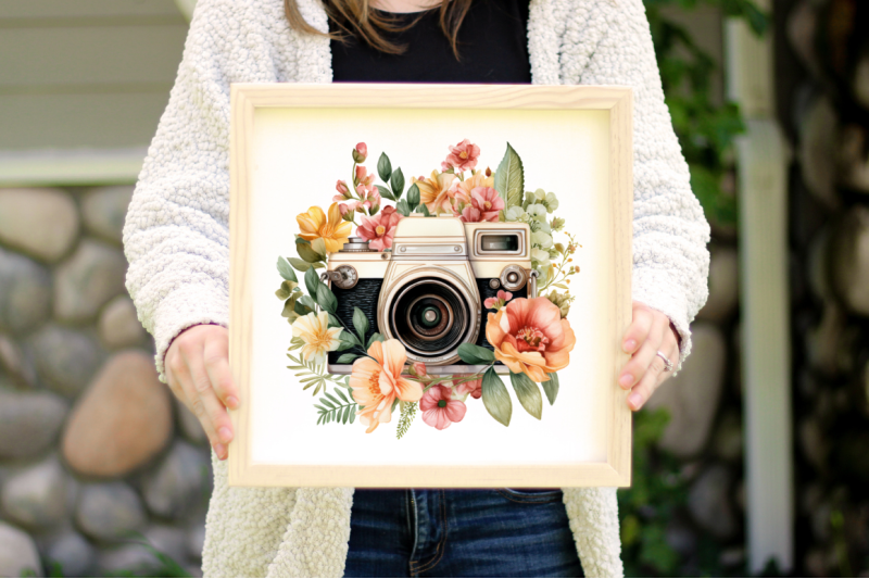 floral-vintage-camera-clipart-bundle