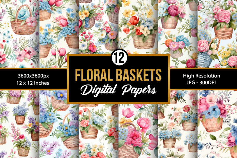 watercolor-floral-baskets-seamless-patterns