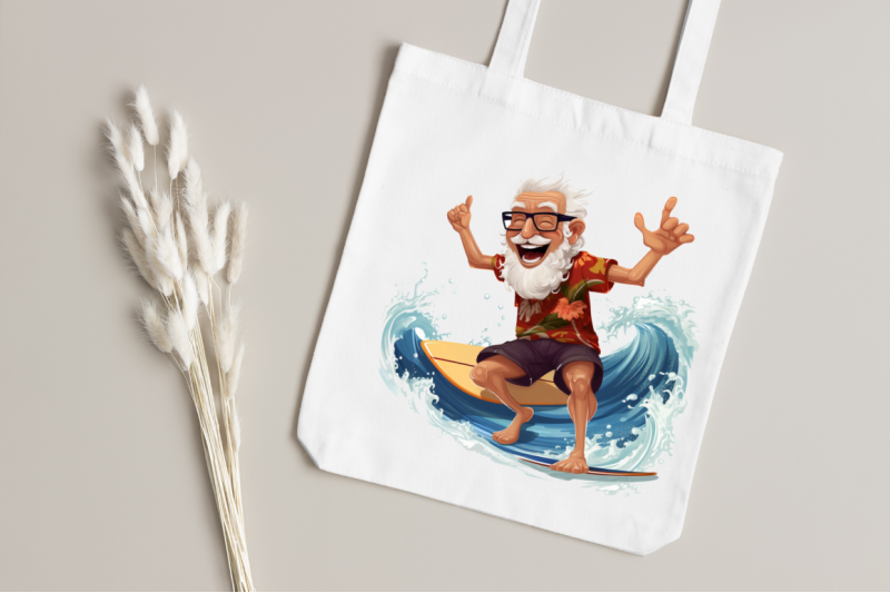 funny-grandpa-surfing-clipart-bundle