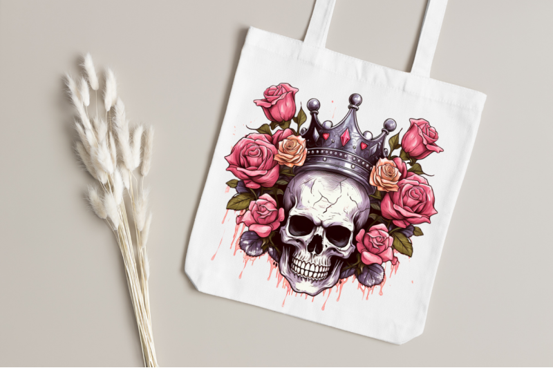 king-skull-with-roses-clipart-nbsp-bundle