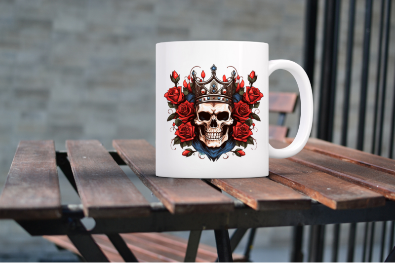 king-skull-with-roses-clipart-nbsp-bundle