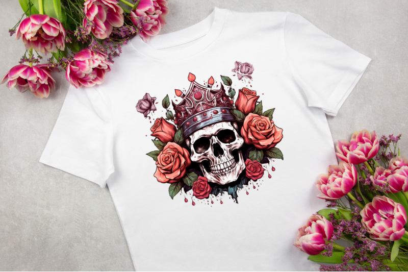 king-skull-with-roses-clipart-nbsp-bundle