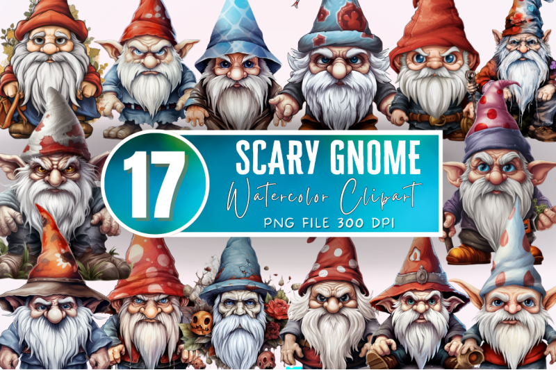 scary-gnome-sublimation-clipart-bundle