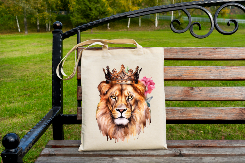 watercolor-king-lion-sublimation-clipart-bundle