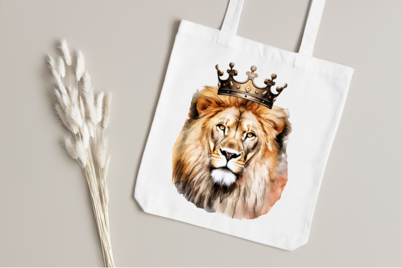 watercolor-king-lion-sublimation-clipart-bundle