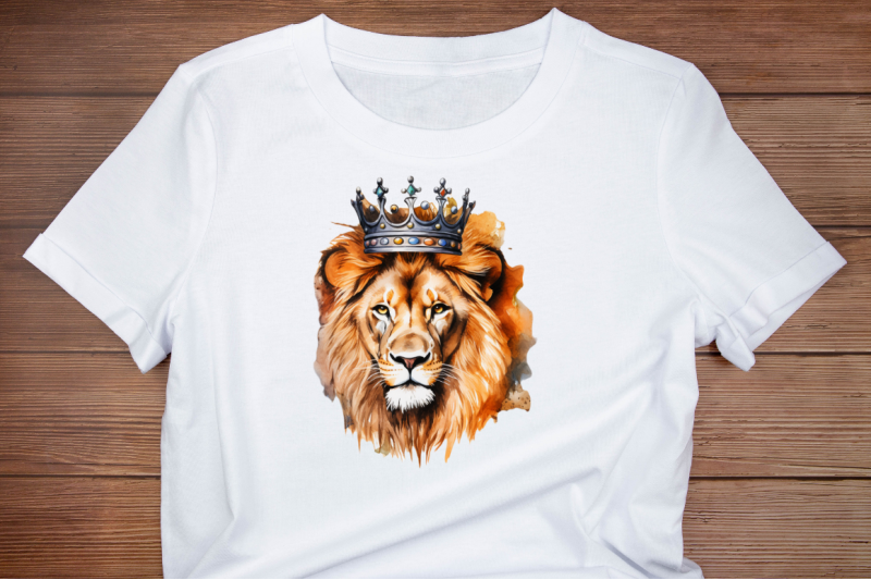 watercolor-king-lion-sublimation-clipart-bundle