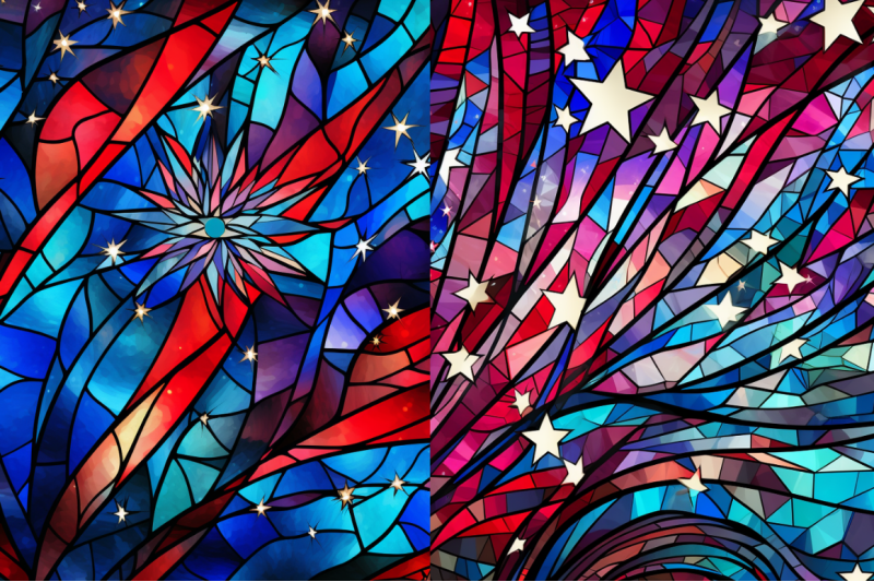 4th-of-july-fireworks-stained-glass-clipart-bundle