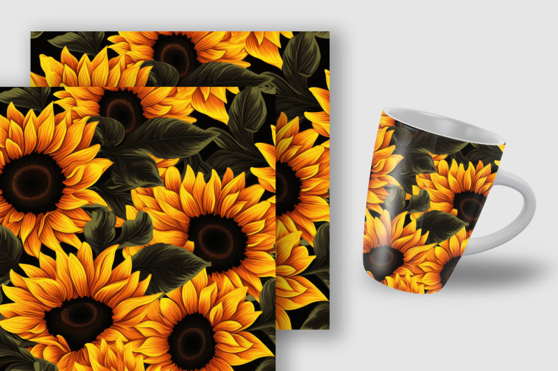 groovy-sunflowers-seamless-pattern-digital-papers