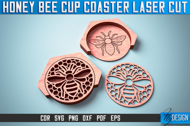 honey-bee-cup-coasters-laser-cut-laser-cut-svg-design-cnc-files