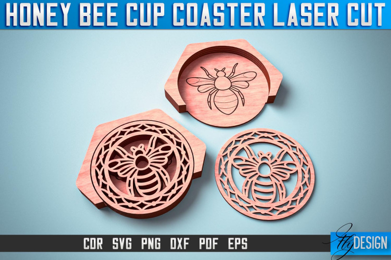 honey-bee-cup-coasters-laser-cut-laser-cut-svg-design-cnc-files