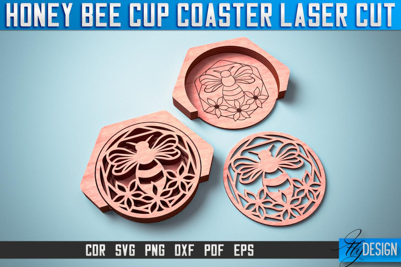 honey-bee-cup-coasters-laser-cut-laser-cut-svg-design-cnc-files