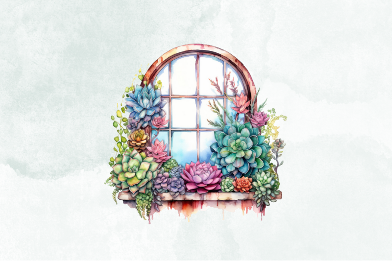 succulent-window-watercolor-sublimation