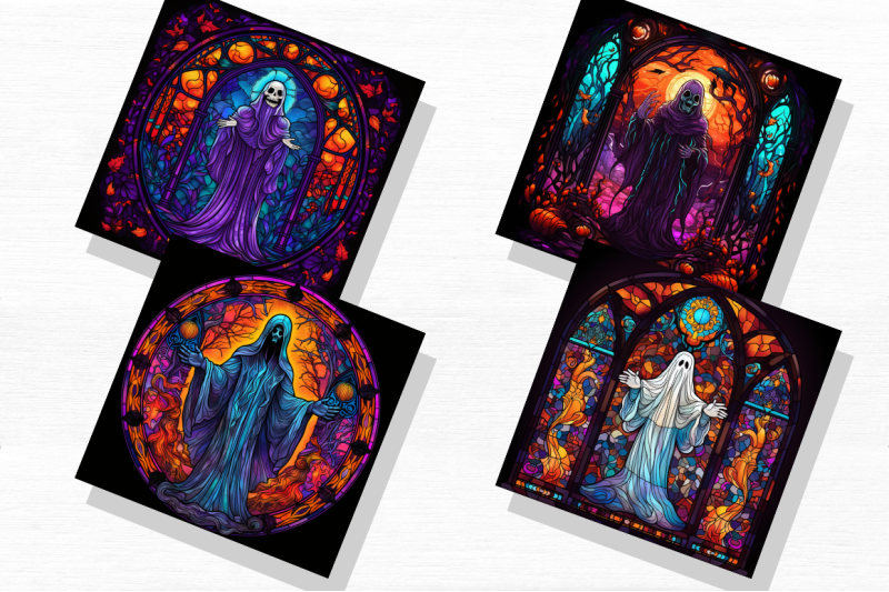 halloween-ghosts-stained-glass-clipart-png-bundle