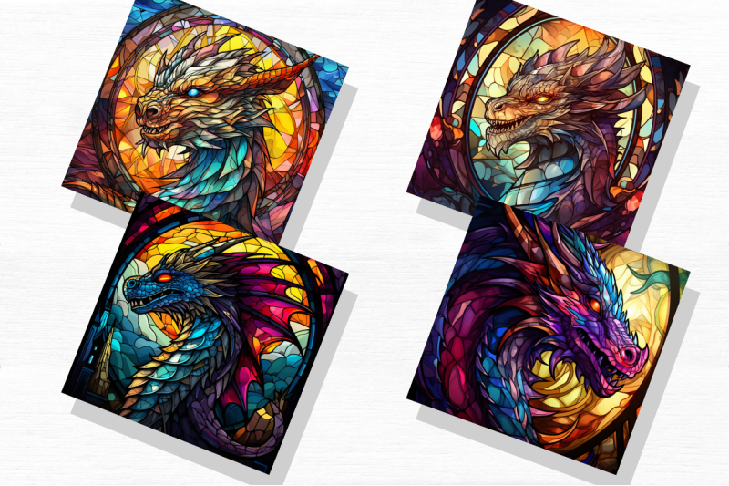 stained-glass-dragons-fantasy-clipart