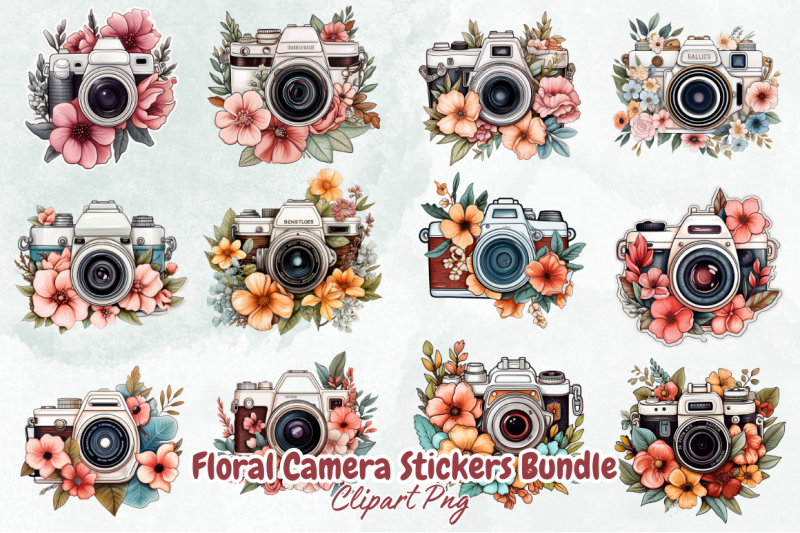floral-camera-stickers-bundle