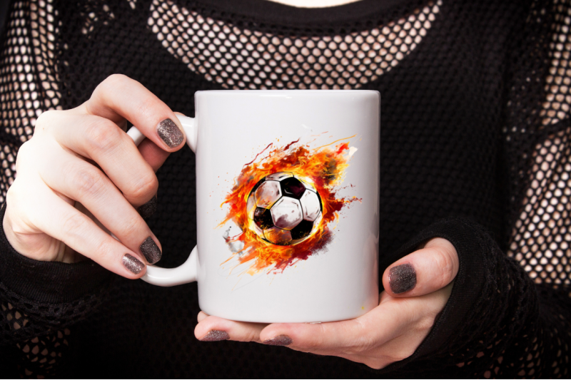 football-on-fire-sublimation-design