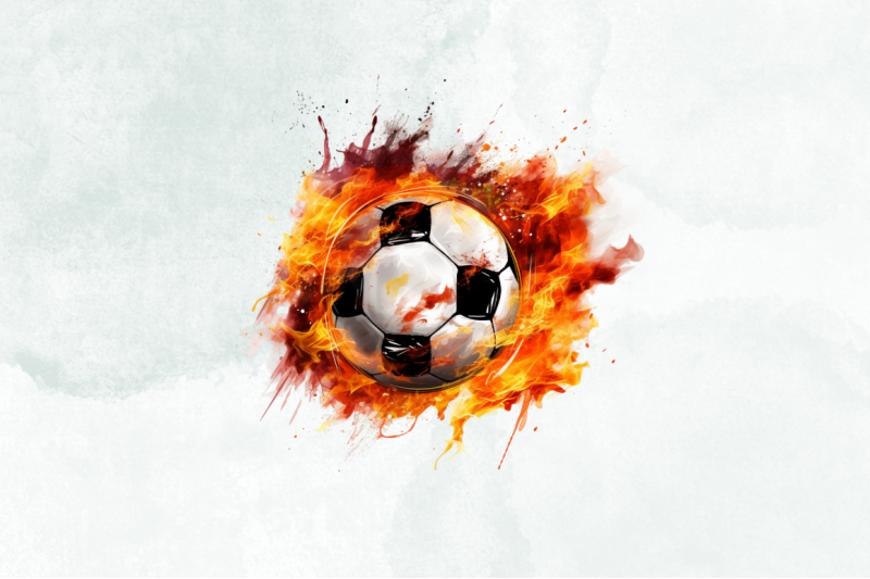 football-on-fire-sublimation-design