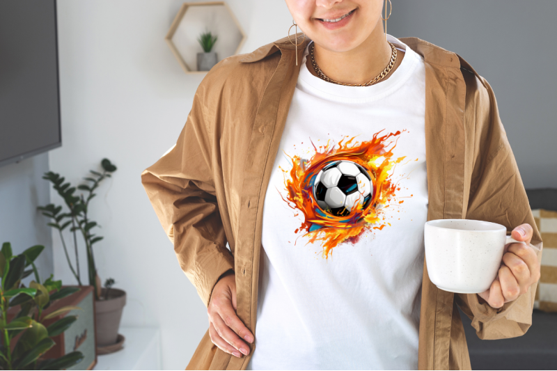 football-on-fire-sublimation-design