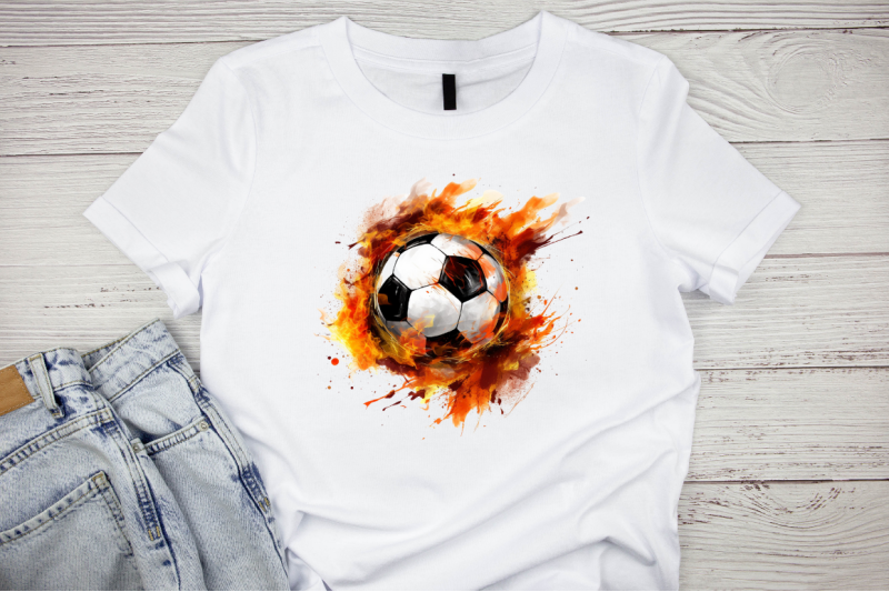 football-on-fire-sublimation-design