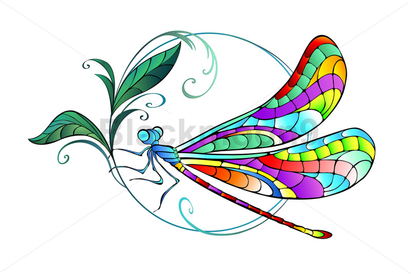 mosaic-dragonfly-in-circle