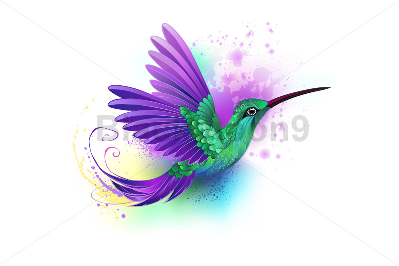 flying-green-hummingbird