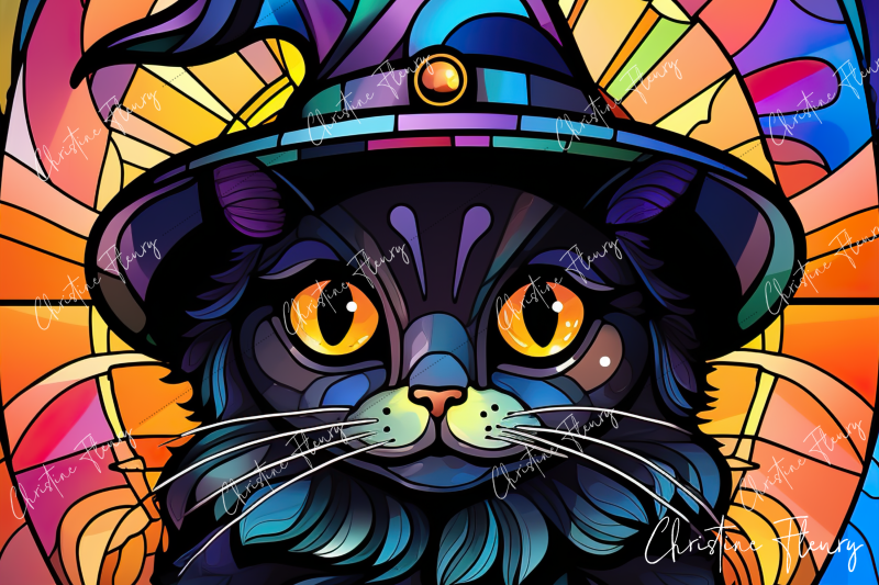 stained-glass-halloween-witch-cat
