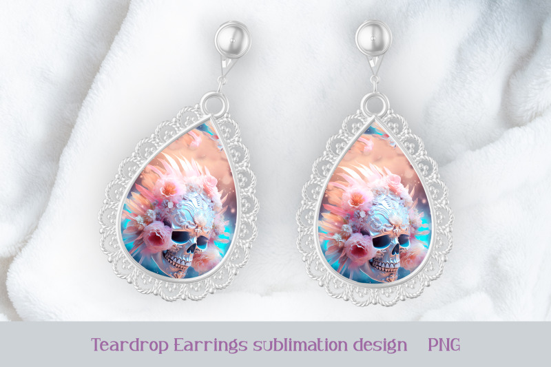 boho-skull-earrings-sublimation-gothic-earring-template