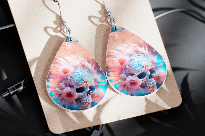 boho-skull-earrings-sublimation-gothic-earring-template