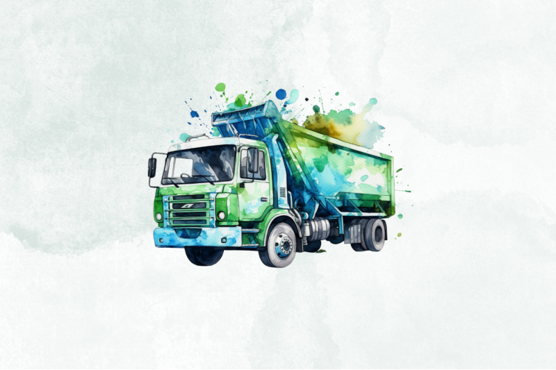 recycling-truck-watercolor-clipart