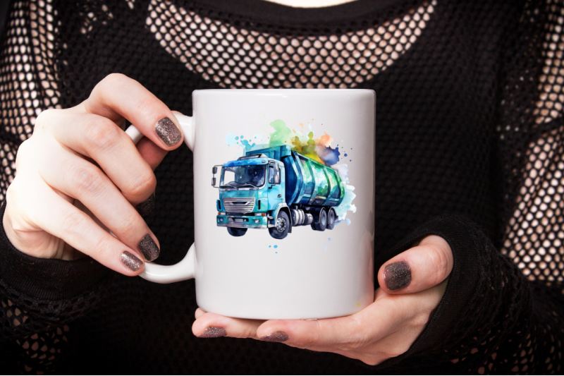 recycling-truck-watercolor-clipart