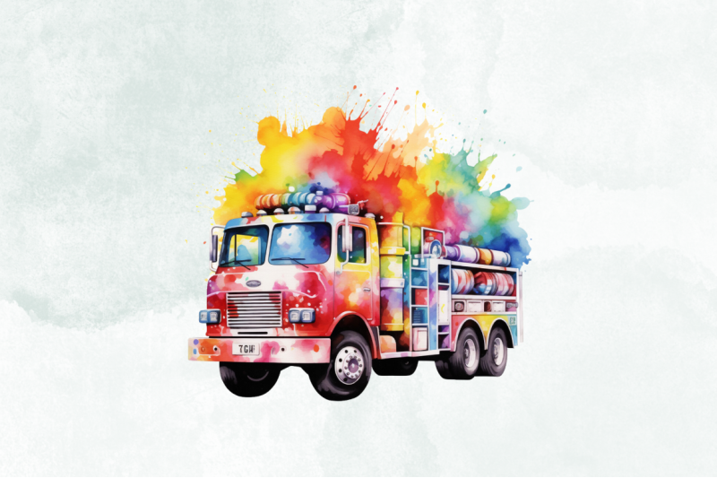 rainbow-color-fire-truck-sublimation