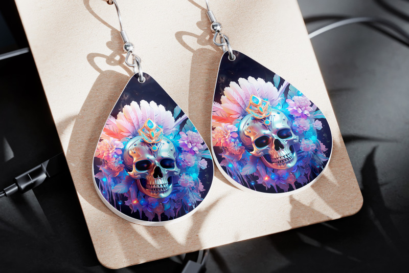 boho-skull-earrings-sublimation-gothic-earring-template