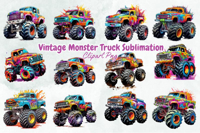 vintage-monster-truck-sublimation-bundle