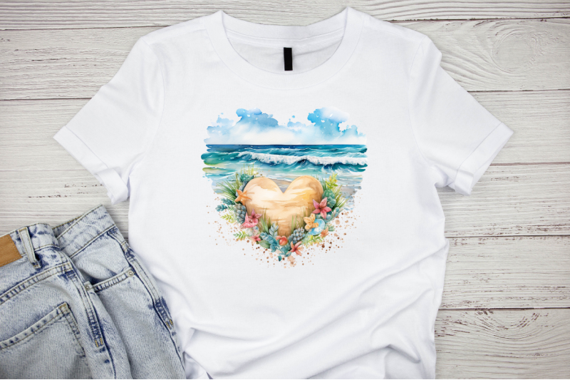 beach-heart-watercolor-clipart-bundle