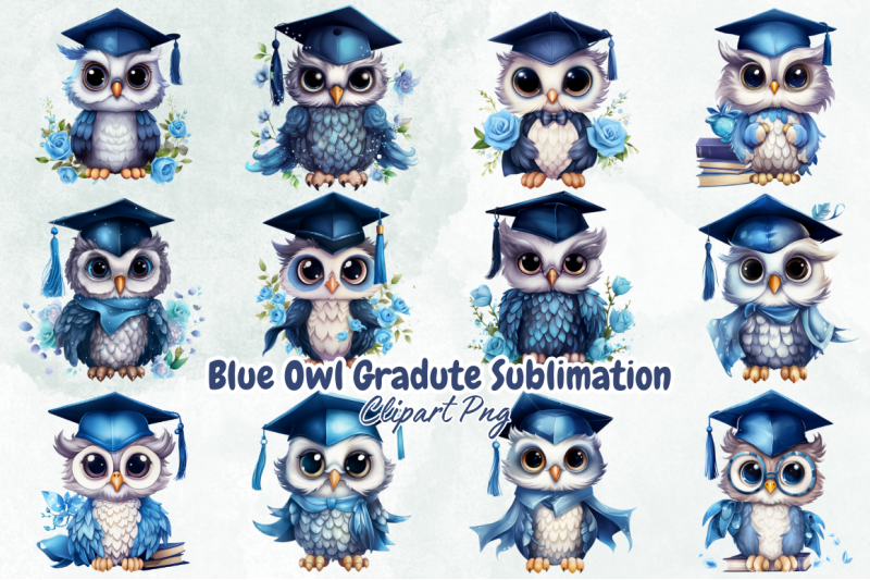 blue-owl-gradute-sublimation-clipart