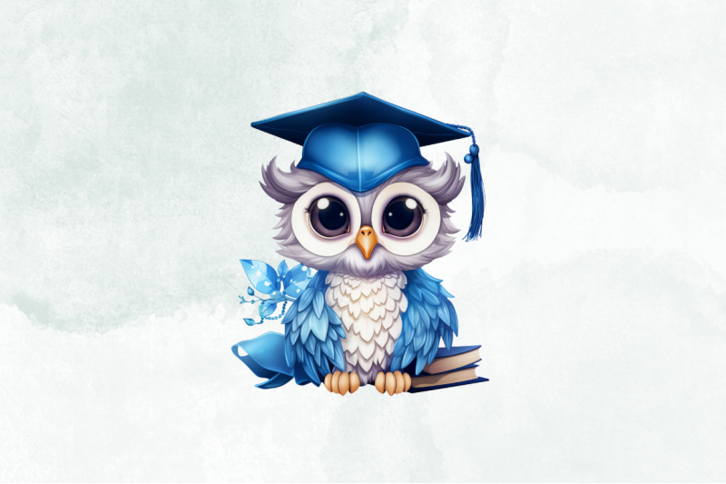 blue-owl-gradute-sublimation-clipart