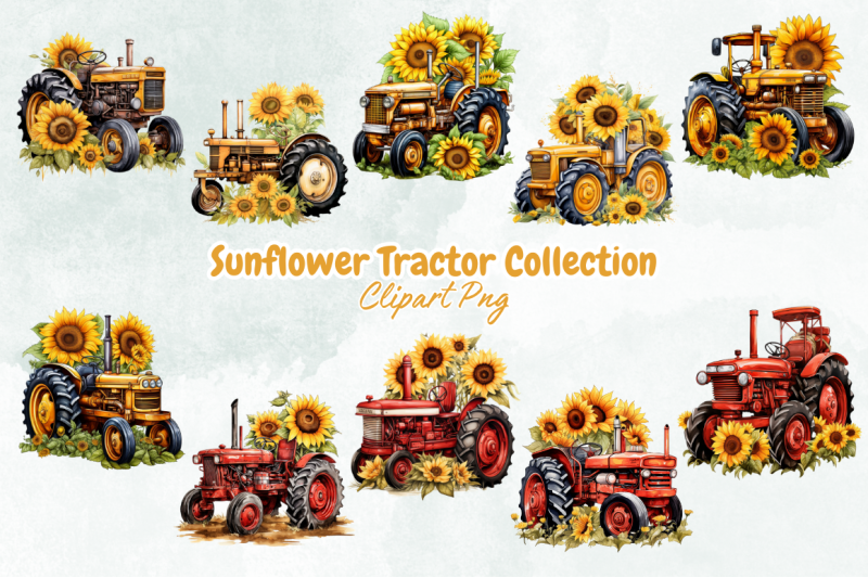 sunflower-tractor-collection-clipart