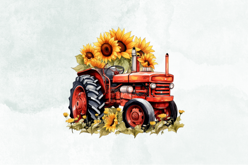 sunflower-tractor-collection-clipart