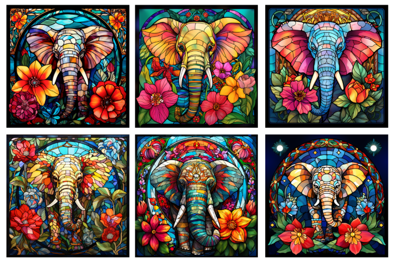 stained-glass-christmas-flowers-elephant-backgrounds-bundle