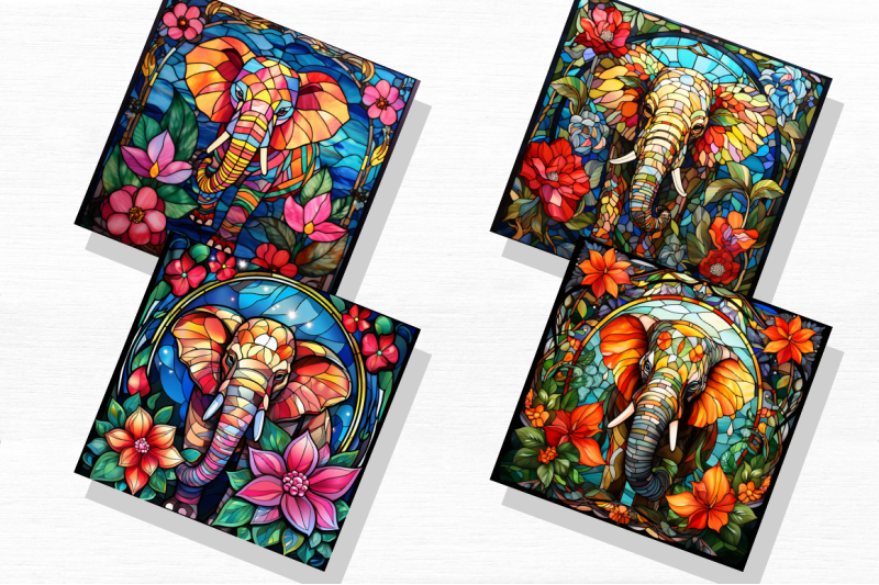 stained-glass-christmas-flowers-elephant-backgrounds-bundle