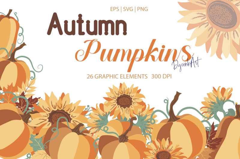 autumn-pumpkins-sunflowers-clipart
