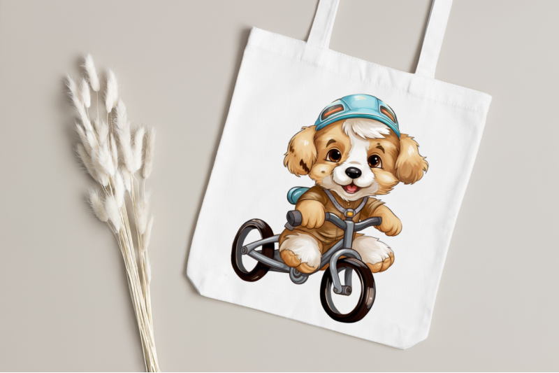 puppy-riding-bike-sublimation-clipart