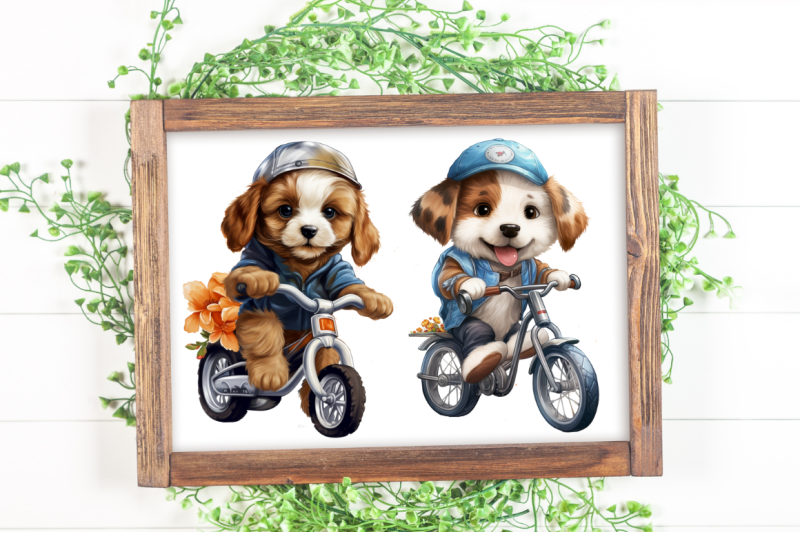 puppy-riding-bike-sublimation-clipart