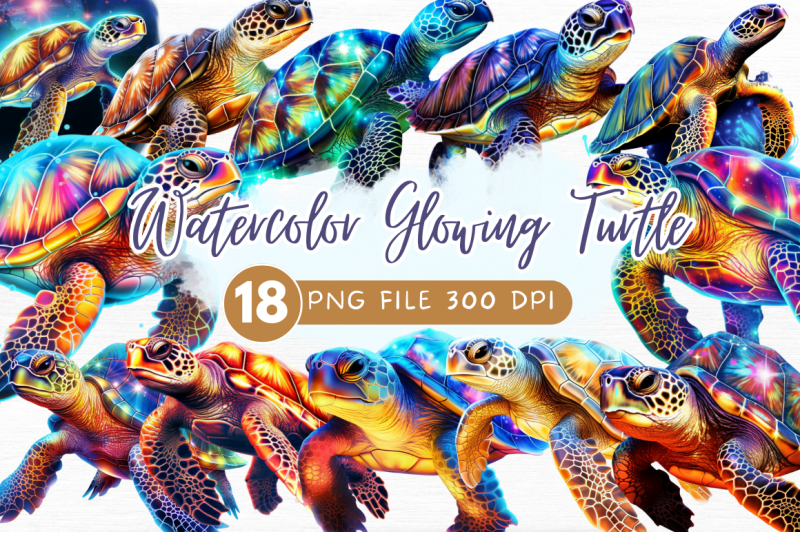 glowing-turtle-sublimation-clipart