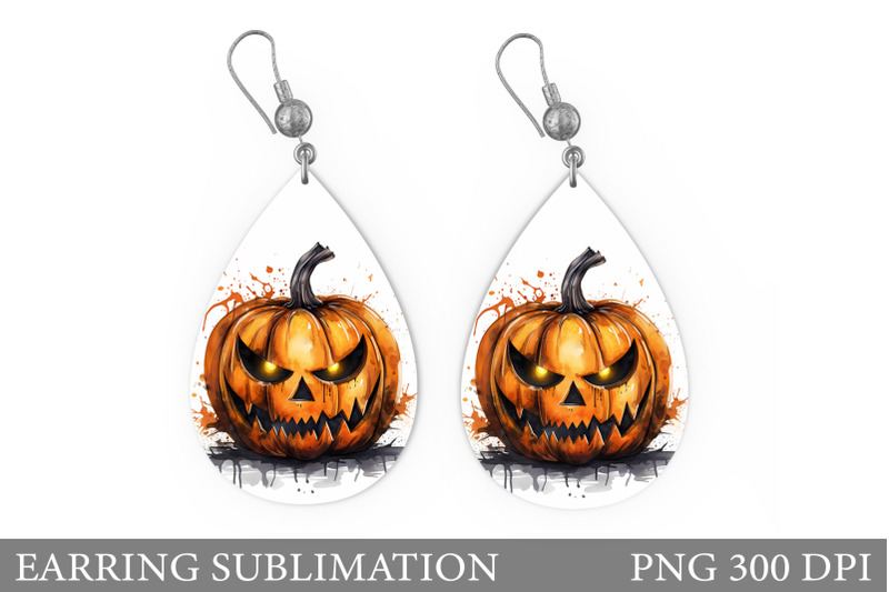 scary-pumpkin-halloween-teardrop-earring-sublimation