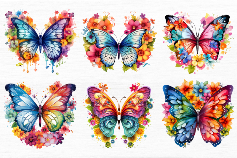 rainbow-butterfly-and-flowers