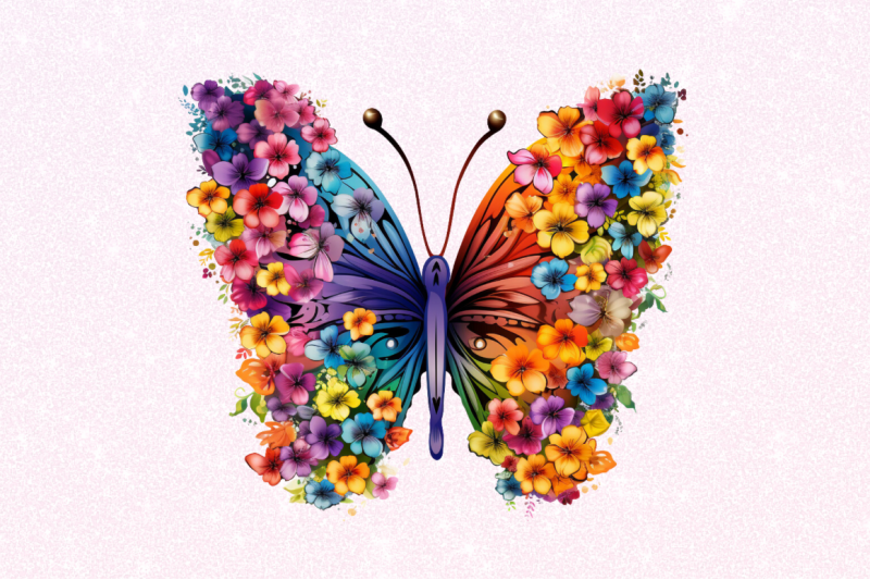 rainbow-butterfly-and-flowers