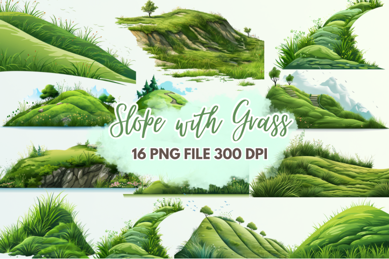 slope-with-grass-sublimation-clipart-bundle