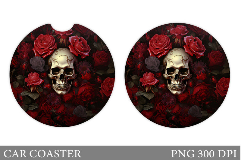 skull-and-rose-car-coaster-skull-car-coaster-sublimation